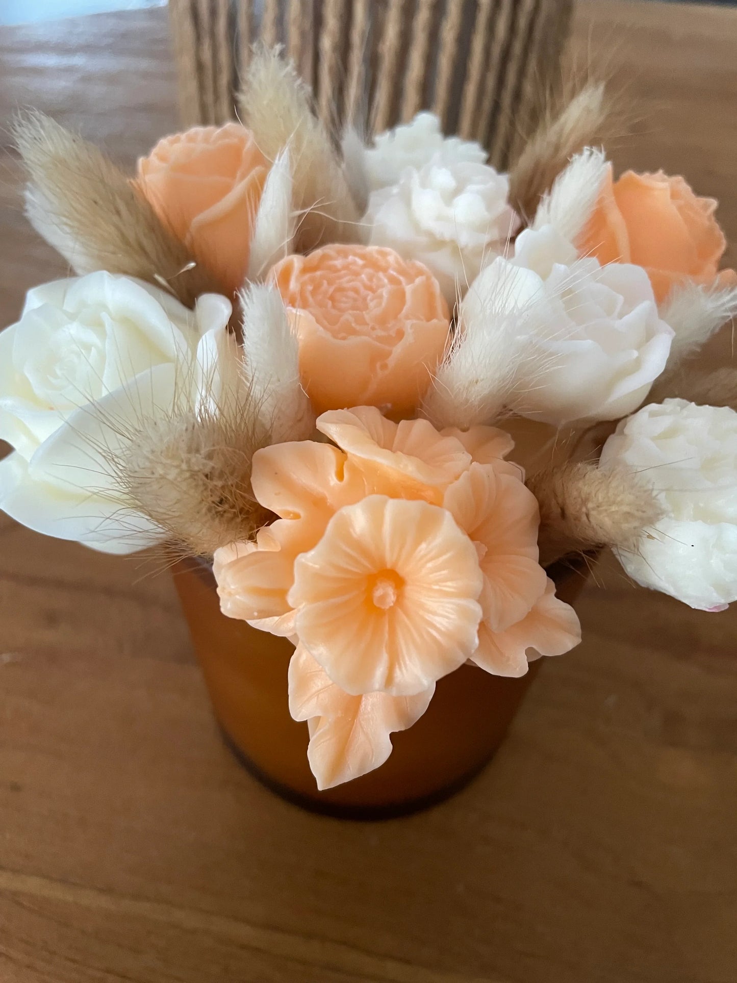 Bouquet artisanale bougie et fondants Musc – Notes douces et poudrées - Amoureusement bougie