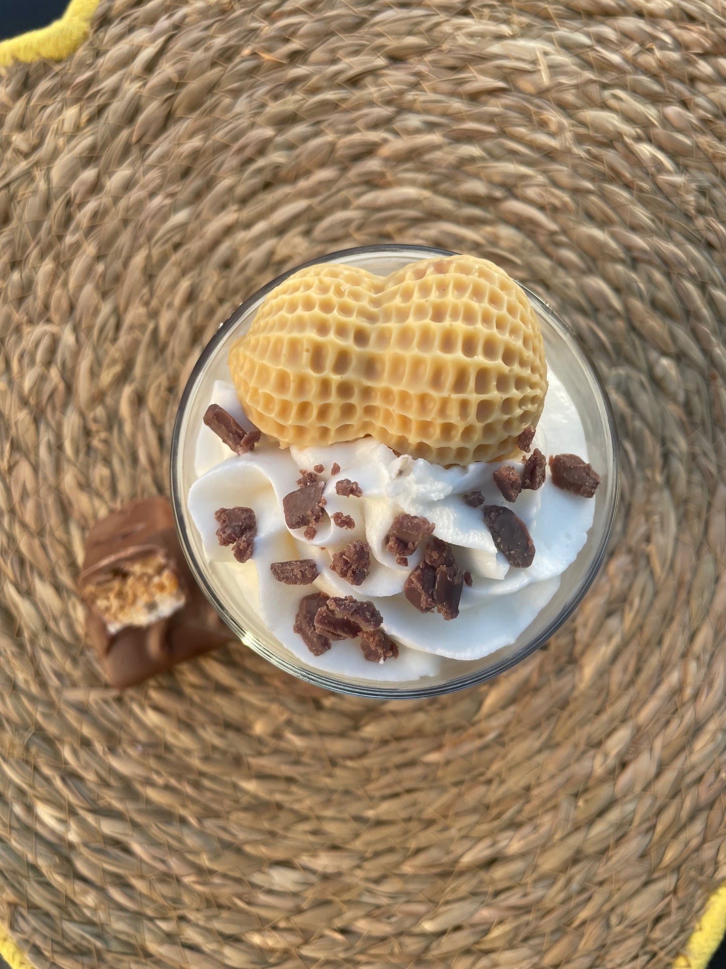 Bougie gourmande Parfum "Cacahuètes et chocolat "