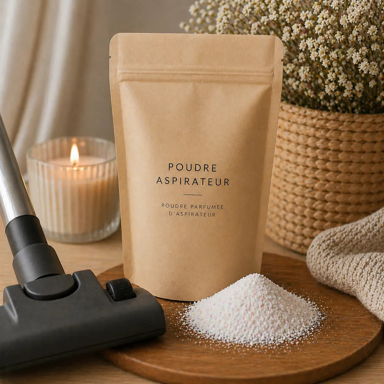 Poudre parfumée aspirateur – Désodorise et parfume durablement Amoureusement bougie