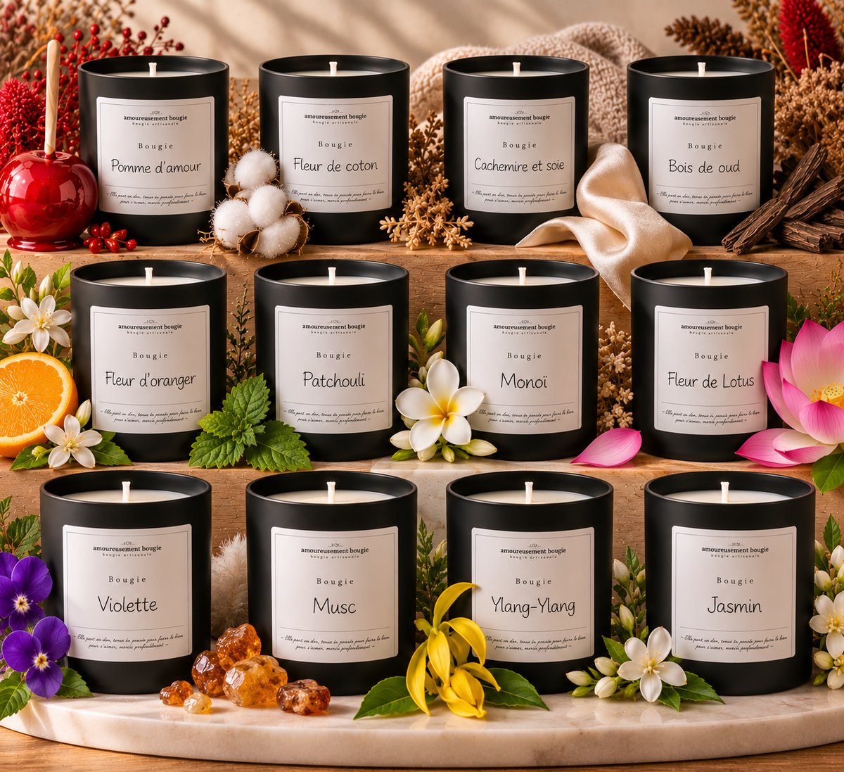 Bougie parfumée Jasmin – Artisanale française