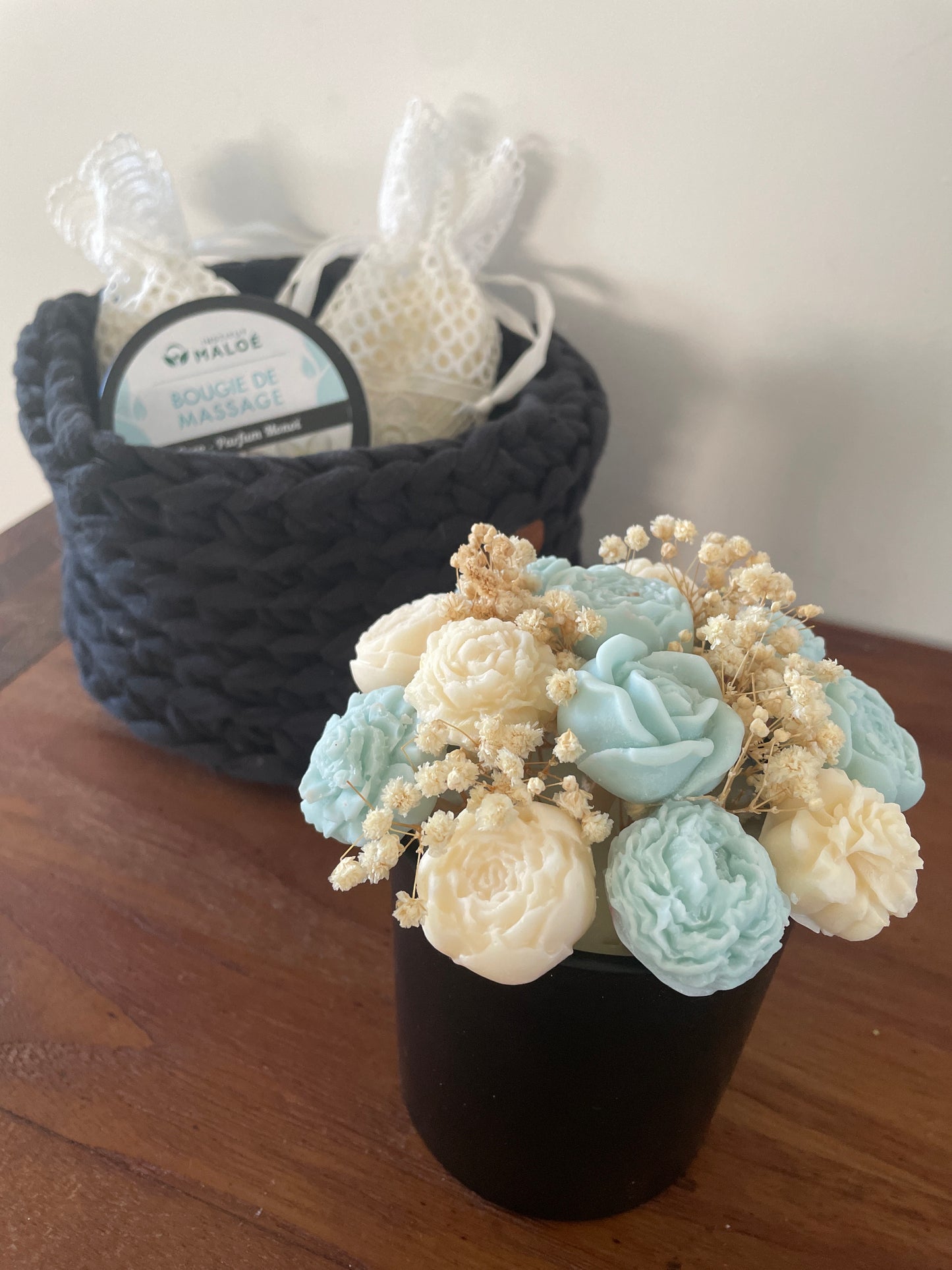 Bouquet bougie et fondants "Crème de soin"