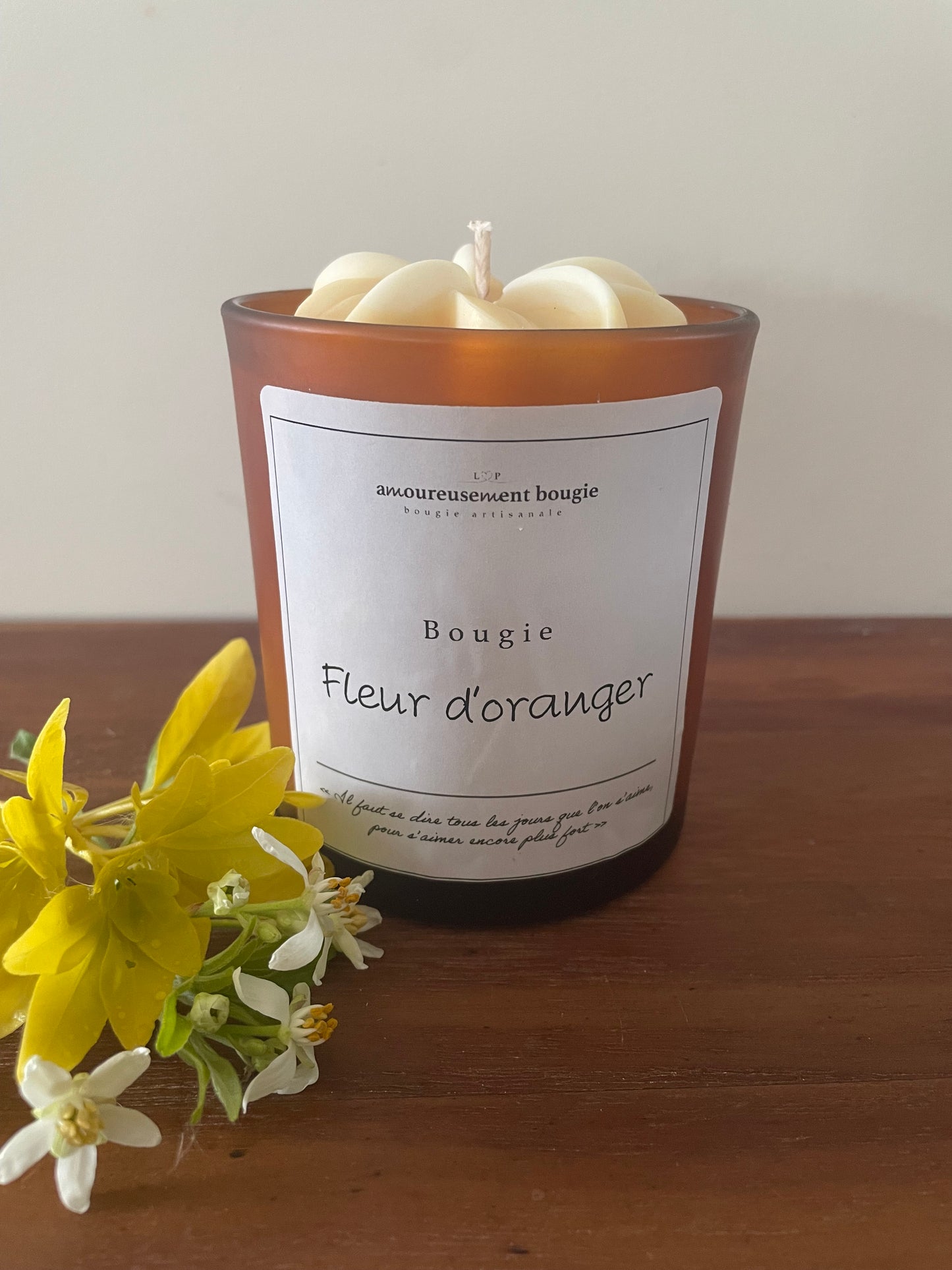 Bougie Fleur Parfum "Fleur d'oranger"