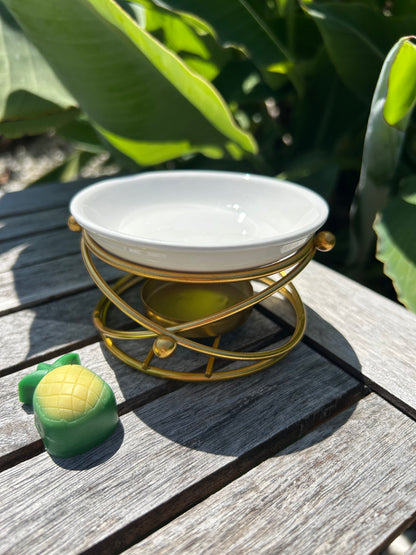Brûle parfum en forme de nid d'oiseau et en métal Or Amoureusement bougie