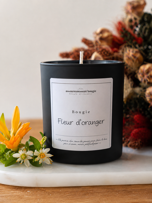 Bougie parfumée Fleur d’Oranger –  Bougie artisanale française Amoureusement bougie