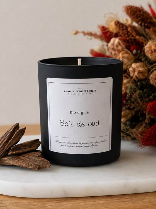 Bougie parfumée Oud - Bougie artisanale Francaise Amoureusement bougie