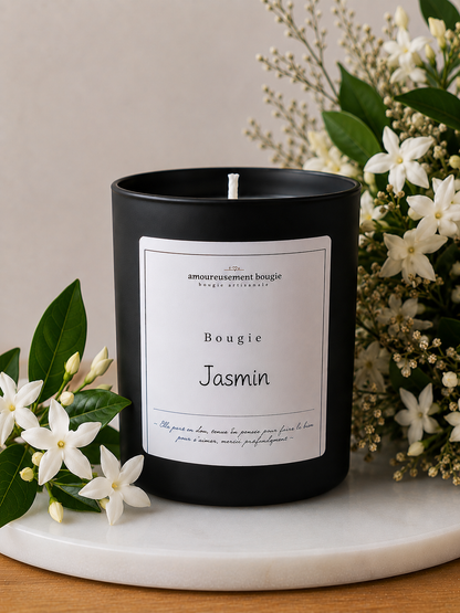 Bougie artisanale Jasmin – Notes florales envoûtantes Amoureusement bougie