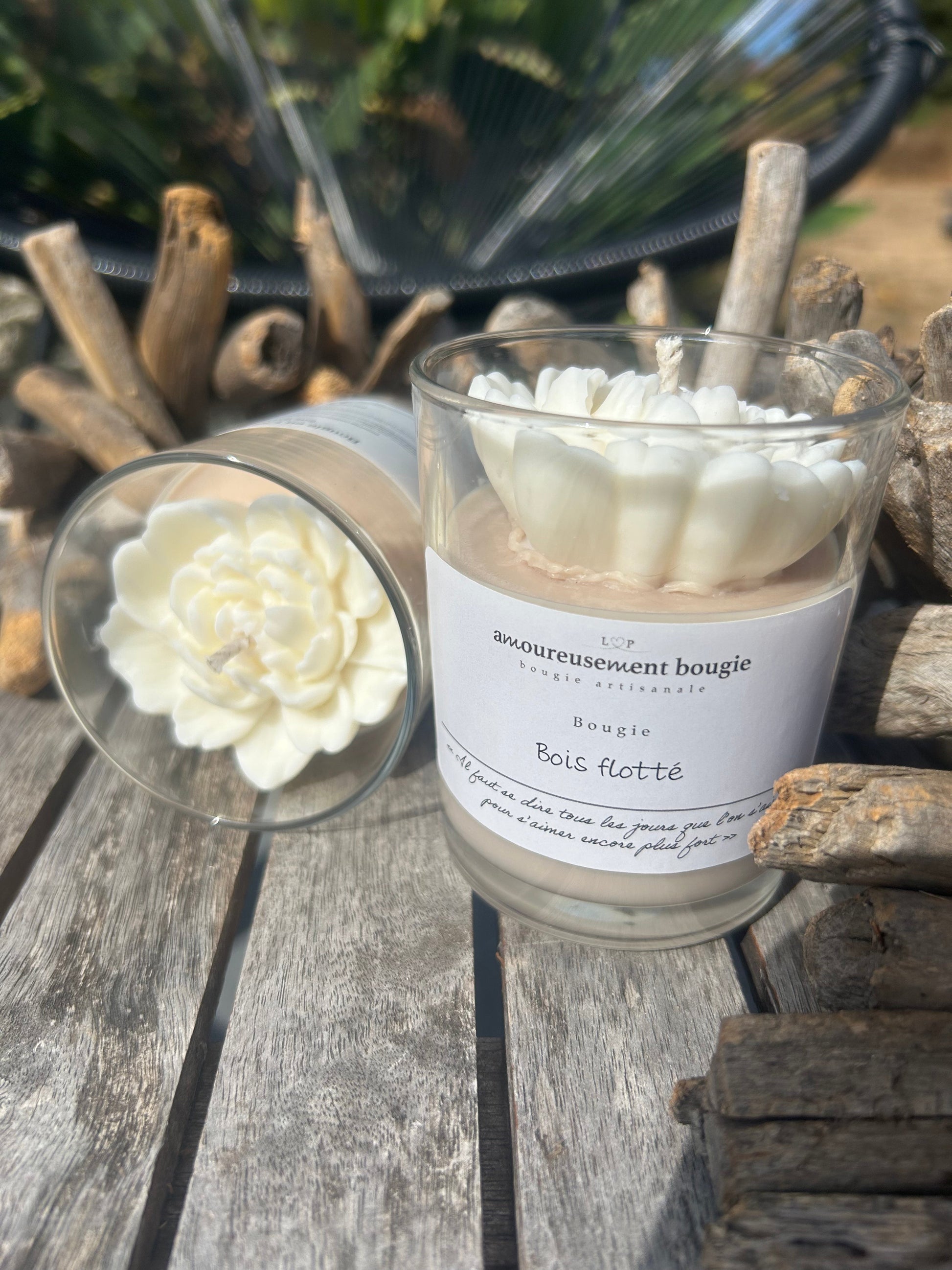 Bougie parfumée Bois Flotté – une senteur douce et naturelle Amoureusement bougie