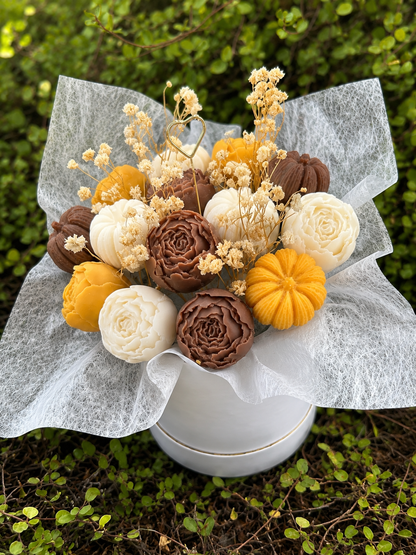 Bouquet de fondants parfumés Agrumes – 14 fondants en boîte ronde | Cadeau original