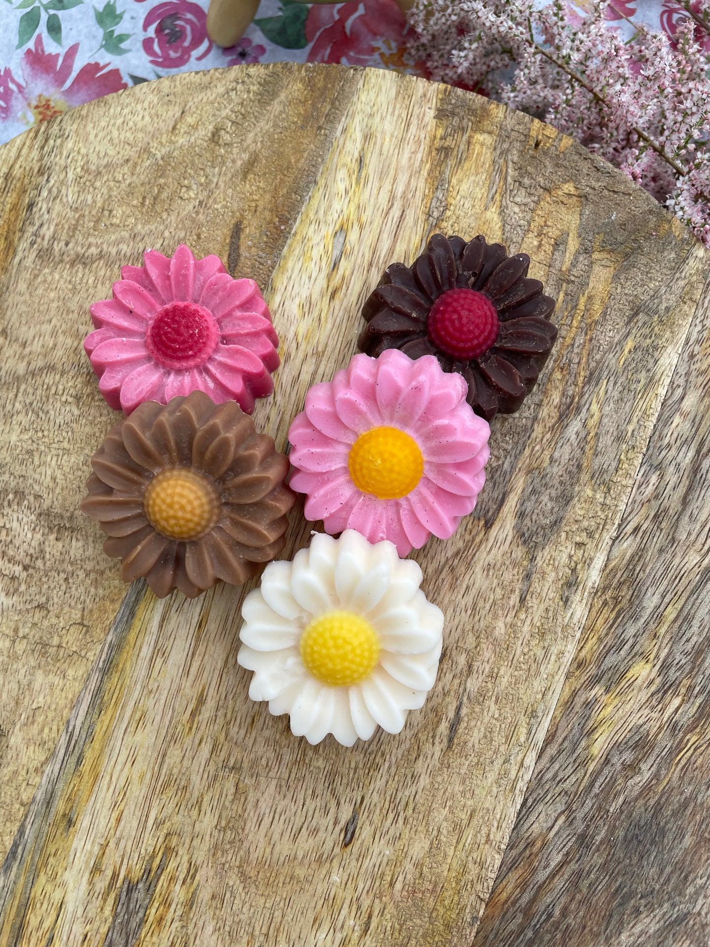 Fondants parfumés 5 Fleurs "Cookies chocolat, Madeleine, Noix de coco, Vanille, Fraise des bois"