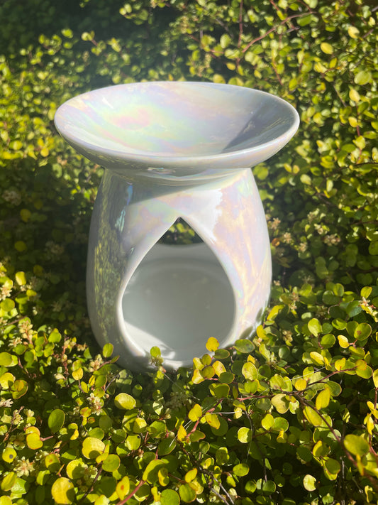 Brûle parfum en céramique blanc perle